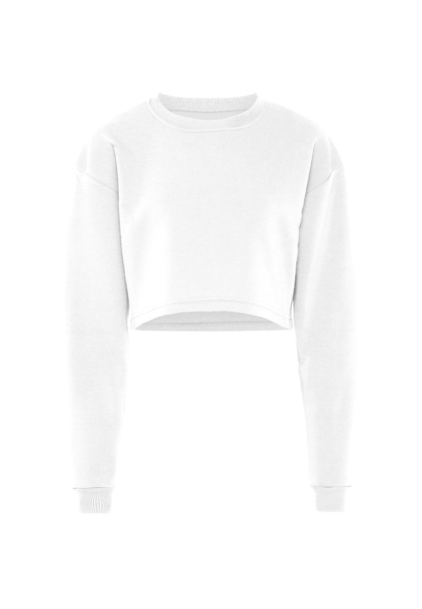 Cropped Sweatshirt mit überschnittenen Schultern