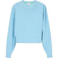 Lockeres V-Ausschnitt-Sweatshirt mit überschnittenen Schultern