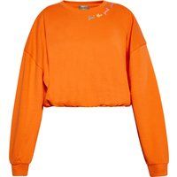 Kurzes Oversize-Sweatshirt mit Stickerei