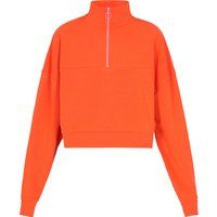 Cropped-Sweatshirt mit Stehkragen und Viertelreißverschluss