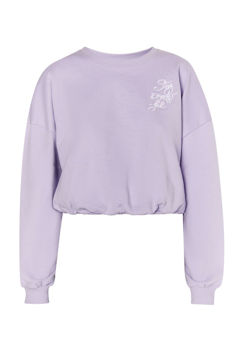 Besticktes verkürztes Baumwoll-Sweatshirt