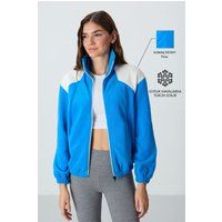 Oversized Color-Block Fleecejacke