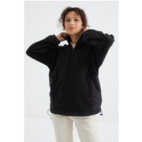 Oversized Halb-Zip Plüschpullover