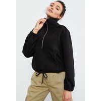 Oversized Fleece-Pullover mit Reißverschluss