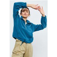 Oversized Fleece-Sweatshirt mit halbem Reißverschluss