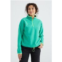 Oversized Plüsch-Sweatshirt mit Halb-Zip