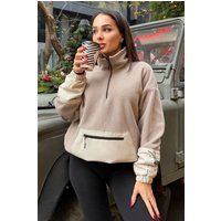 Oversized Fleece-Sweatshirt mit Reißverschluss