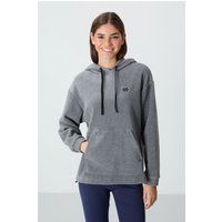 Oversize-Plüsch-Hoodie mit Stickerei