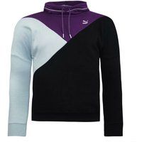 Retro Farbblock Hoodie mit Stehkragen
