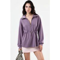 Sweatshirt mit Reißverschlusskragen und Tunnelzug