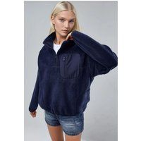 Gemütliches Fleece-Sweatshirt mit Halbreißverschluss