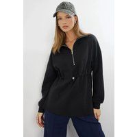 Lässiges Half-Zip-Sweatshirt mit Kordelzug