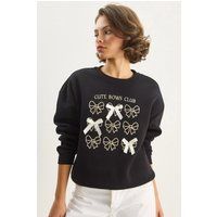 Verziertes Grafik-Sweatshirt mit Bandschleifen