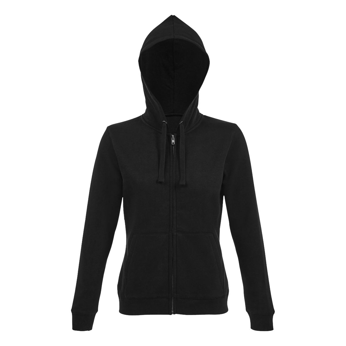 Fleece-Kapuzenjacke mit durchgehendem Reißverschluss