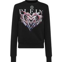 Sweatshirt mit verziertem Strass-Herz