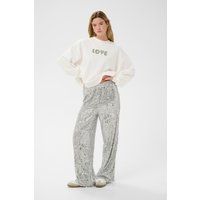 Oversized-Sweatshirt mit Pailletten-Schriftzug