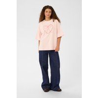 Oversized-T-Shirt mit Herz-Schleifen-Motiv