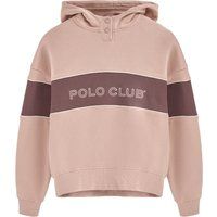Boxy-Hoodie mit Kontraststreifen und Logo