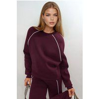 Relaxter Sweatshirt mit Kontrastpaspeln