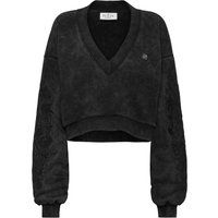 Kurzes Sweatshirt mit V-Ausschnitt