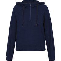 Gerippter Kapuzenpullover mit Halbreißverschluss