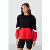 Oversize-Fleece-Sweatshirt mit Color-Blocking
