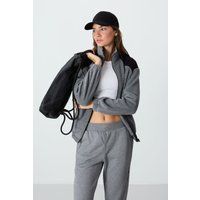 Oversized Fleecejacke mit Colorblocking
