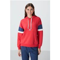 Übergroßer Fleece-Hoodie mit Farbblock