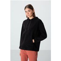 Übergroßer Plüsch-Hoodie mit Stickerei