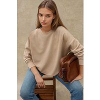 Übergroßes Basic-Sweatshirt mit Rundhalsausschnitt