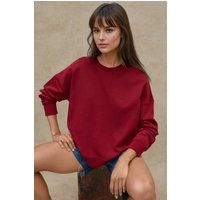 Übergroßes Basic-Rundhals-Sweatshirt