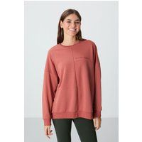 Oversized Fleece-Sweatshirt mit Stickerei