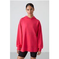 Oversized Fleece-Hoodie mit Aufdruck