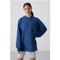 Langer Oversized-Fleece-Hoodie