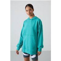 Übergroßer Longline-Fleece-Hoodie