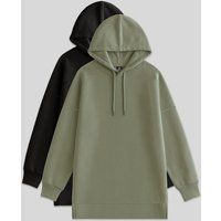 Oversize-Fleece-Hoodie in Longline-Optik