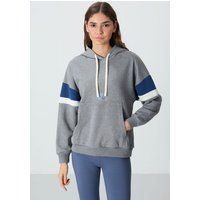 Oversized Farbblock-Hoodie aus Fleece