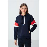 Oversized Farbblock-Fleece-Hoodie