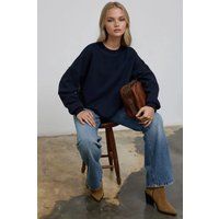 Übergroßes Basic-Sweatshirt mit Rundhalsausschnitt