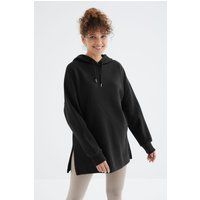 Oversized Fleece-Hoodie mit Seitenschlitzen