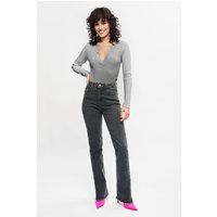 Straight-Leg-Jeans mit offenem Saum