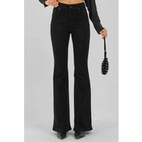 Hochtaillierte Flare-Jeans aus Denim