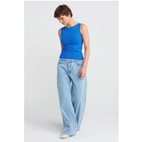 Weite Baumwolljeans mit hoher Taille