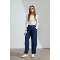 Hochtaillierte Jeans mit weitem Bein