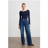 Jeans mit hoher Taille und weitem Bein