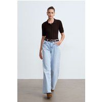 High-Waist-Jeans mit weitem Bein