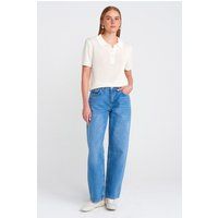 Hochtaillierte Ballon-Jeans mit weitem Bein