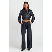 Hochtaillierte Jeans mit weitem Bein