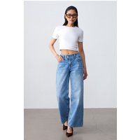 Lässige Hochtaillierte Weite Jeans