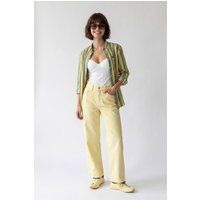 Hochtaillierte Weite Denim-Hose
